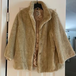 Fur jacket beige